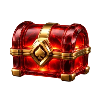 Röd FieryPlay reward chest, illustrativ belöningsbild